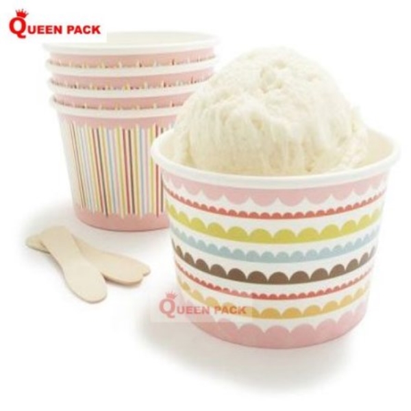 Cốc giấy đựng kem - Bao Bì Thực Phẩm Queen Pack - Công ty TNHH Queen Pack